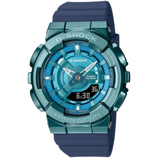 【CASIO】GMA系列 金屬藍不鏽鋼殼雙顯運動女錶 GM-S110LB-2A 臺灣卡西歐公司貨 保固一年