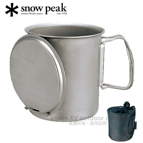 【日本 Snow Peak】Trek鈦金屬個人鍋-700/鈦合金茶杯700ml.鈦杯.折疊把手鈦碗餐具_SCS-005T