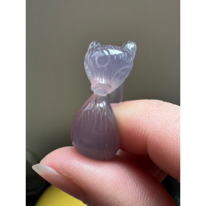 帝王紫 天然紫瑪瑙 紫冰小狐戒指 17.2+