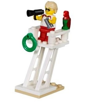 |樂高先生| LEGO 樂高 60153拆售 City 海灘 救生椅 救生台 救生員 大聲公 救生圈 鸚鵡 全新正版