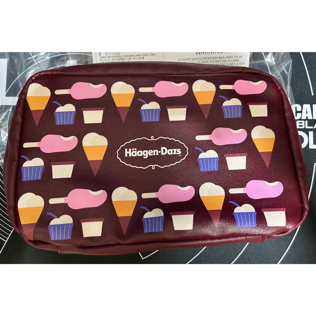 【Haagen-Dazs哈達斯】經典質感保冷袋（單球 雪糕 迷你卡通圖案設計）保冰袋 全新未使用過Häagen-Dazs