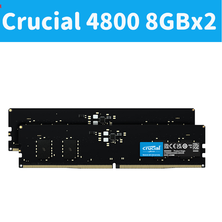 Crucial DDR5 4800 8Gx2 (16G) udimm (CL40) RAM Micro 美光桌上型記憶體