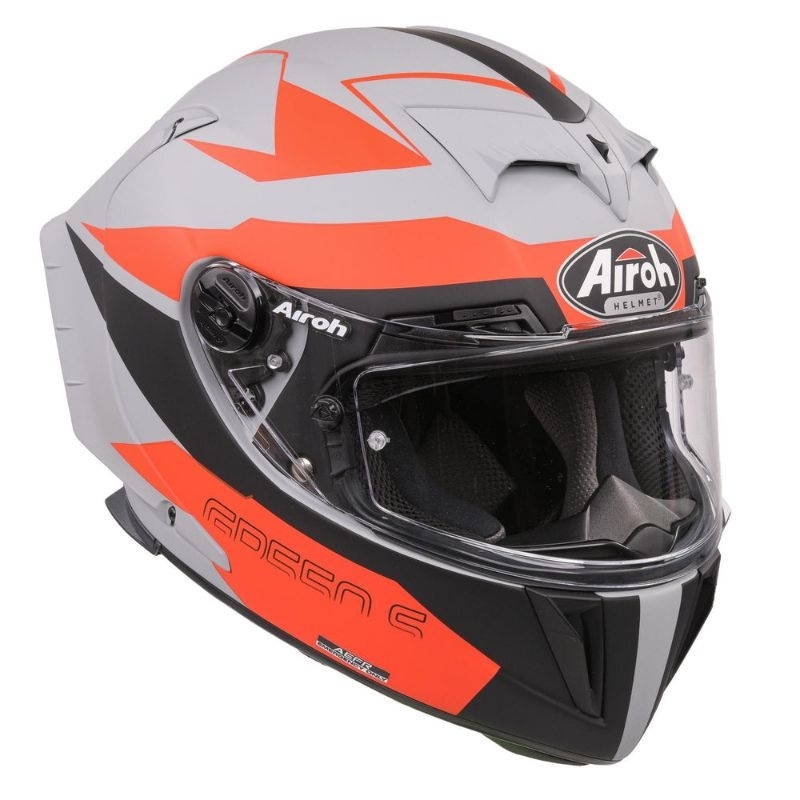 （全新頂規賽道帽）義大利 Airoh GP550S 全罩式 安全帽 消光橘/灰 含防霧片