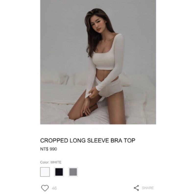 CHENNCHENN CROPPED LONG SLEEVE BRA TOPchennchenn