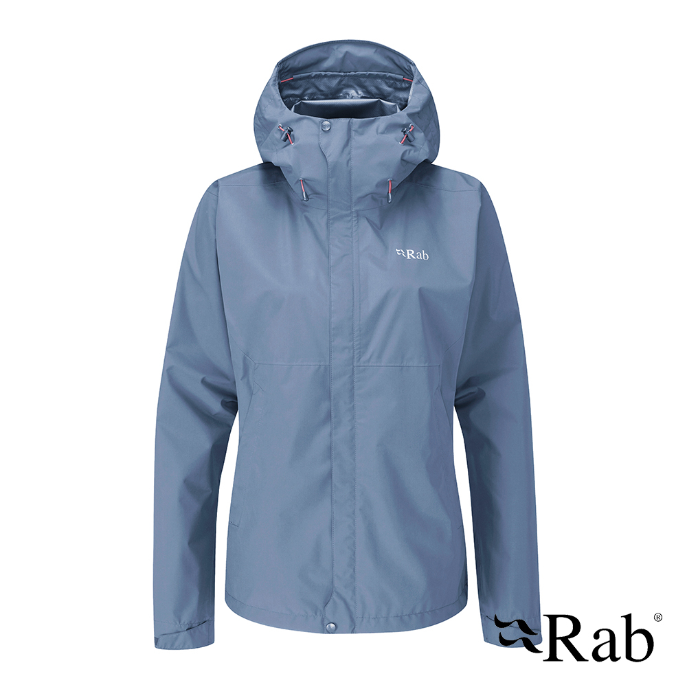 伊凱文戶外 Rab Downpour Eco Jacket 輕量防風防水連帽外套 女款 白令海藍 #QWG83