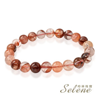 【Selene】開運人緣紅膠花水晶手珠(8mm)