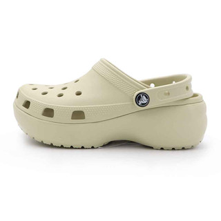 Crocs 卡駱馳 奶茶色 厚底 經典 雲朵 懶人 涼拖鞋 女款 J2315【新竹皇家206750-2Y2】