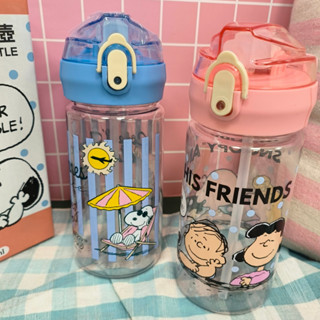 💗正版現貨💗史努比 吸管水壺 安全開關 480ml 提把水壺 運動水壺 彈蓋水壺 snoopy 查理布朗 水壺 外出水壺
