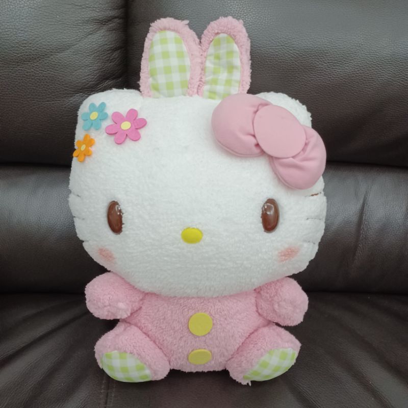 日本SEGA正版 Hello kitty 美樂蒂 復活節兔子裝 大娃娃 公仔