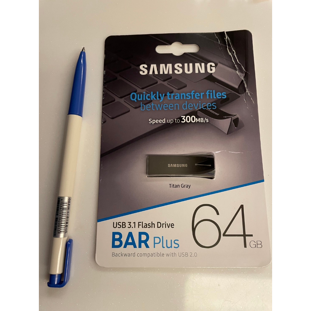 台北現貨 全新 金屬隨身碟 SAMSUNG 三星 64GB BAR Plus USB 3.1 深空灰 MUF-64BE4
