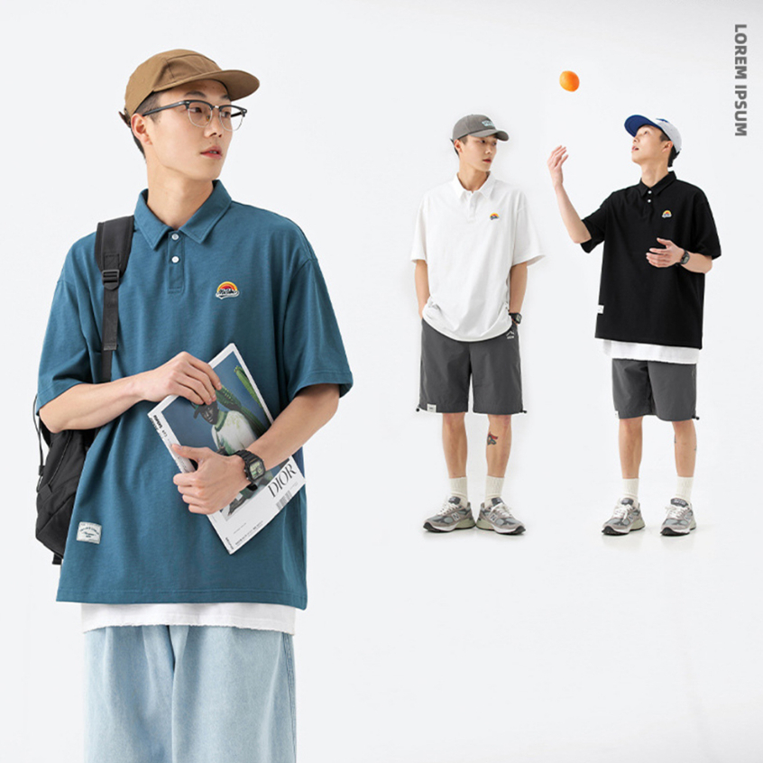 【台灣現貨】日系Cityboy-寬鬆翻領POLO衫-(兩色) -(JA1637)