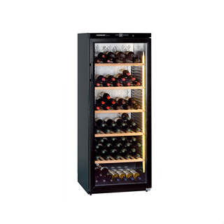德國LIEBHERR利勃 WKb4112獨立式單溫紅酒櫃 最大儲放750CC/168瓶 恆溫收藏紅酒白酒 落地玻璃門黑框