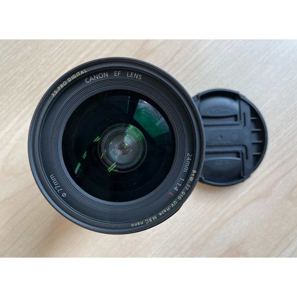 [二手8成新］CANON EF 24mm F1.4 L+保護鏡＋遮光罩