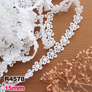 R4578-寬15mm 白色/黑色【一碼價】蕾絲/緞帶 diy 手作材料