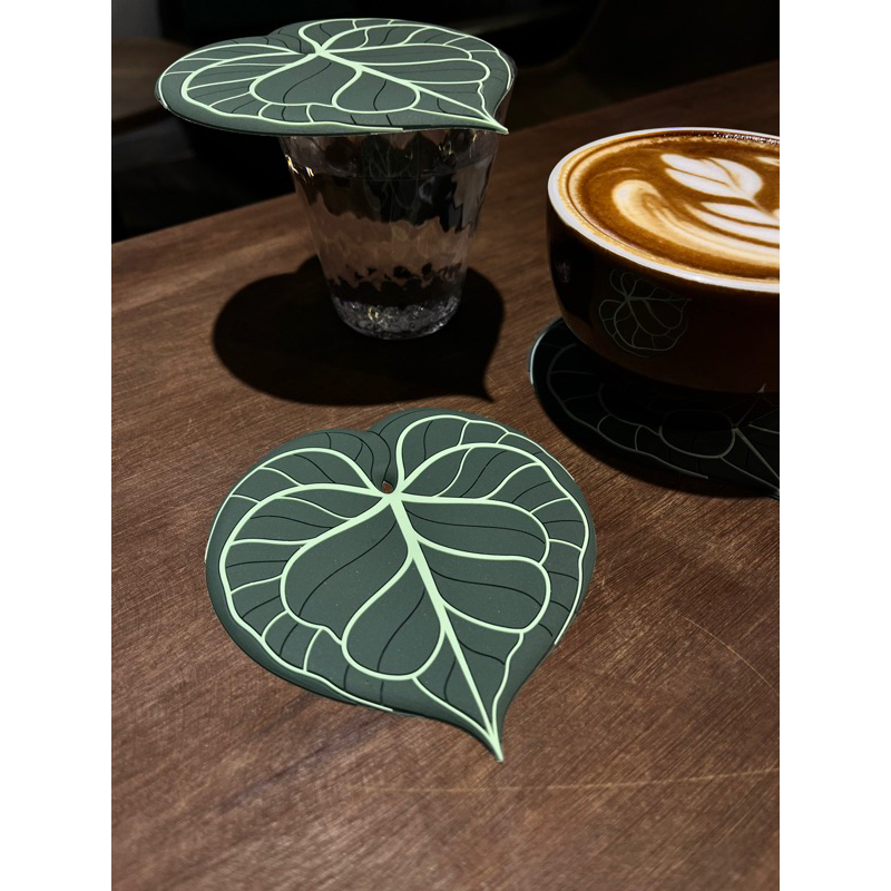 圓葉花燭杯墊  觀葉 植物隔熱墊 軟膠仿真材質 葉子 家飾 咖啡廳 療癒禮物 勇者智造