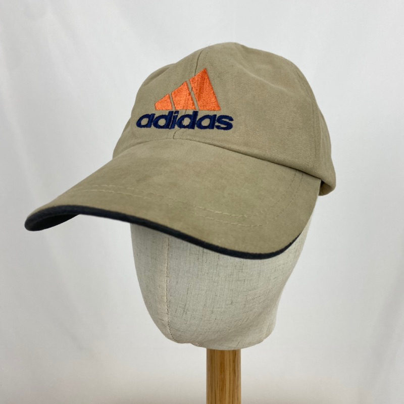古著 老品 日本製 ADIDAS 愛迪達 橘色刺繡標Logo 銅釦 棒球帽 老帽