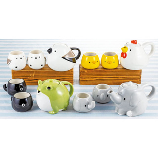 預購 日本 SUNART 親子 茶壺 茶杯 套組 青蛙 山雀 大象 小鳥 造型 茶壺組 杯壺組 茶具 日本茶
