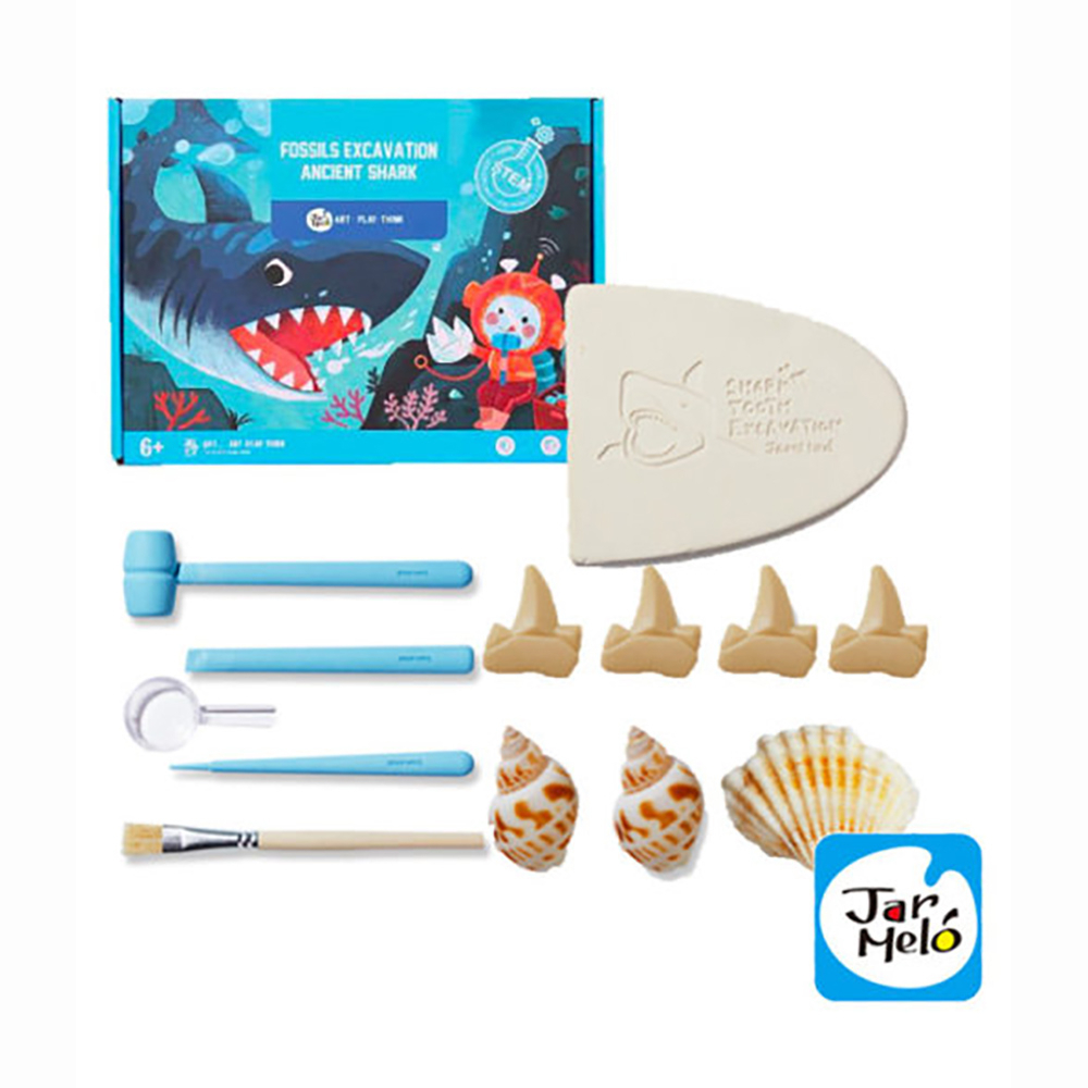 【JarMelo 原創美玩】STEAM化石考古玩具-遠古鯊魚 JA94105 職業模擬