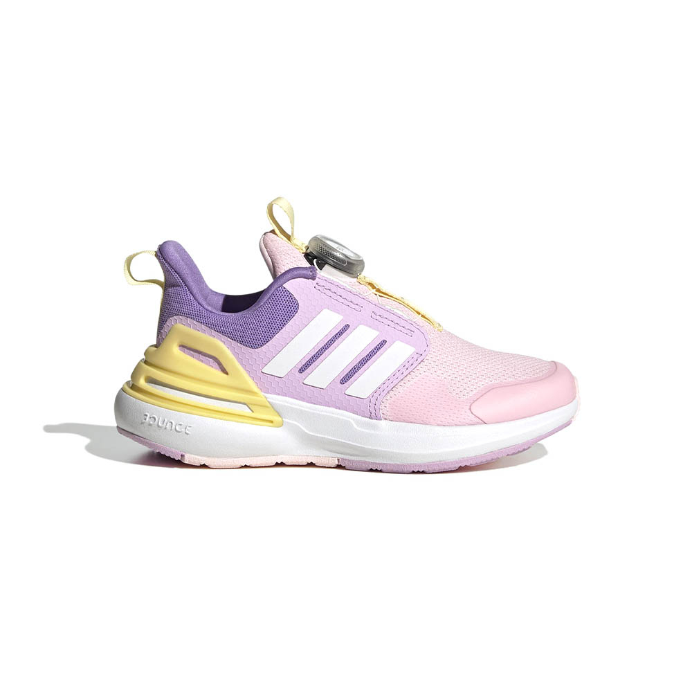 Adidas RapidaSport Boa K 童鞋 粉紫黃色 旋鈕鞋帶 休閒 慢跑 運動鞋 跑鞋 HP2566