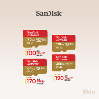 現貨24h💕【SanDisk】Extreme microSDHC UHS-I V30 A1 32~256GB 記憶卡