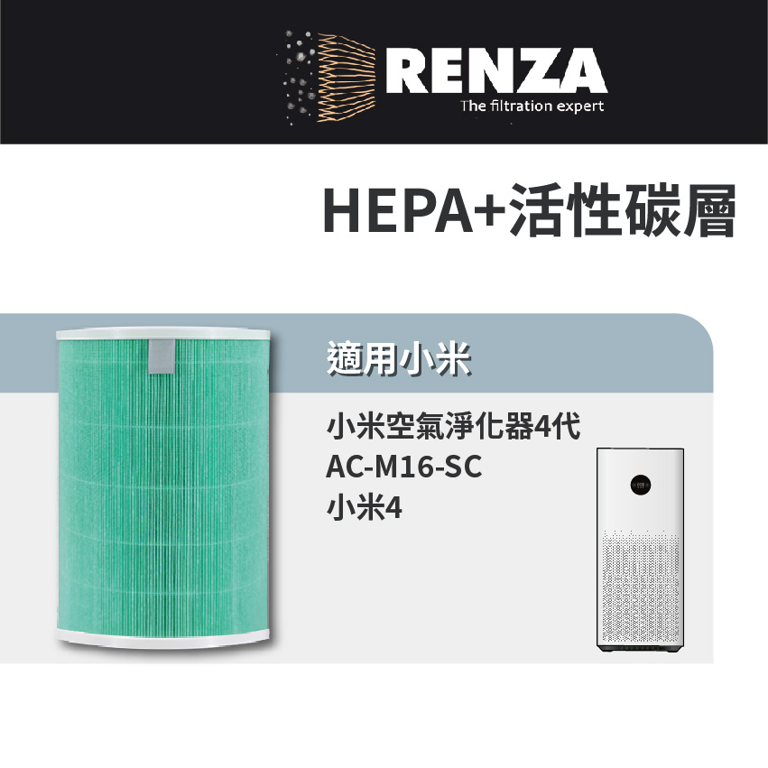 適用MI 小米空氣淨化器4代 小米4 小米四 空氣清淨機 HEPA+活性碳濾網 含RFID晶片