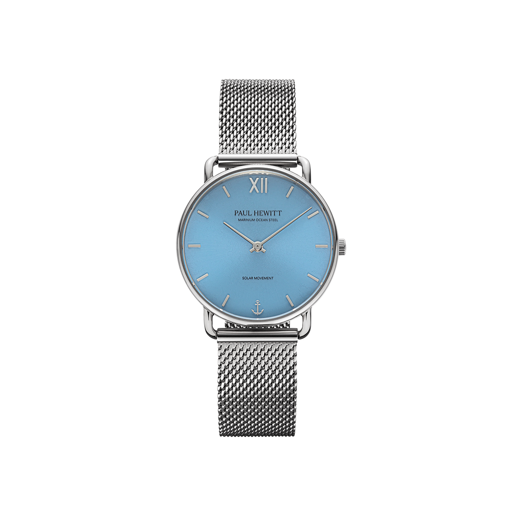 PAUL HEWITT德國設計師品牌手錶 | Solar Watch Sailor 銀殼藍面光動能海洋鋼腕錶