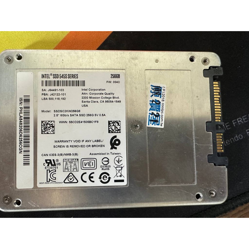 Intel 545S 256G SSD 良品 保固一個月