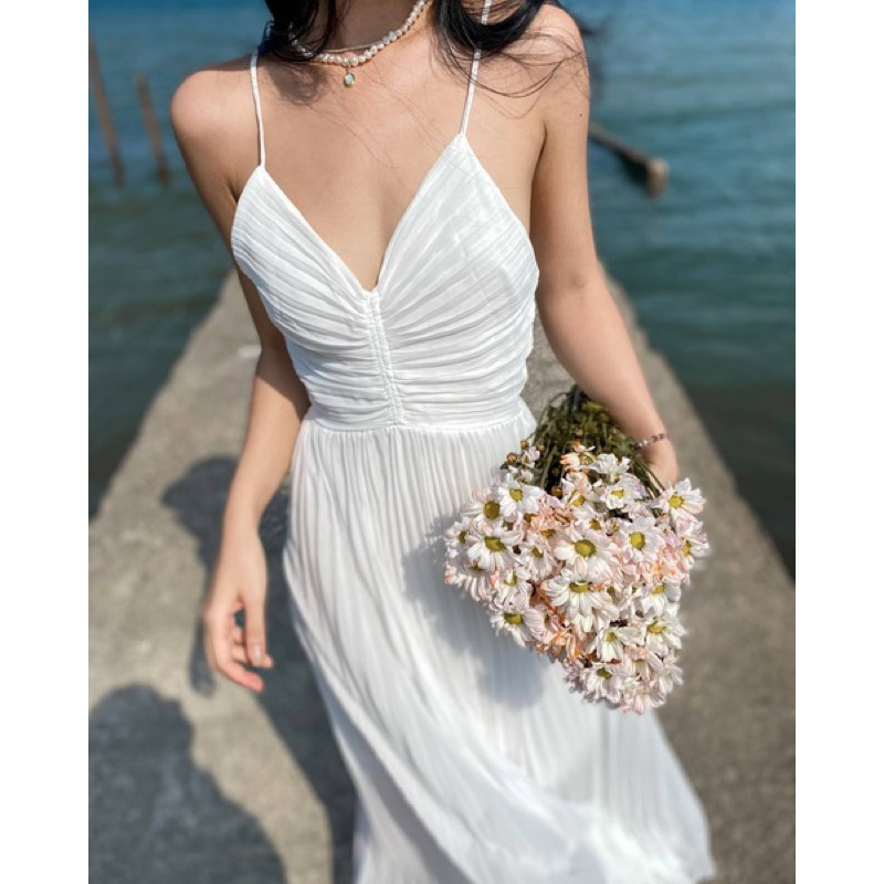 沙灘白洋裝 沙灘裙 白色洋裝 輕婚紗 白色小禮服