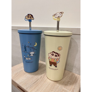7-11蠟筆小新-304不鏽鋼雙層保溫保冷吸管杯