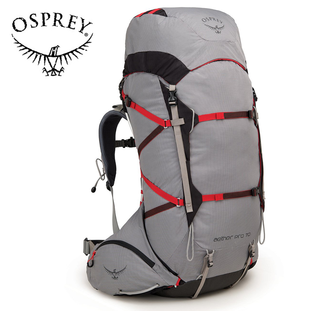 【Osprey 美國】AETHER PRO 70 登山背包 男款 星球灰｜健行背包 徒步旅行後背包