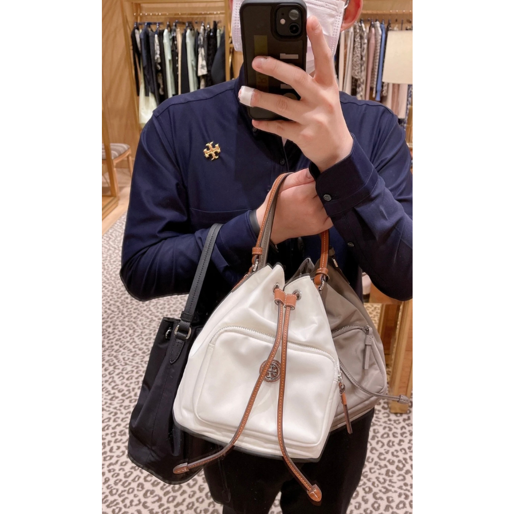 現 Tory burch virginia nylon bucket bag 尼龍 tb 水桶 tb水桶包