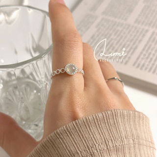 [ALUMI] 拉長石銀戒｜S925純銀 天然水晶 灰月光石 開口戒 飾品 純銀戒指