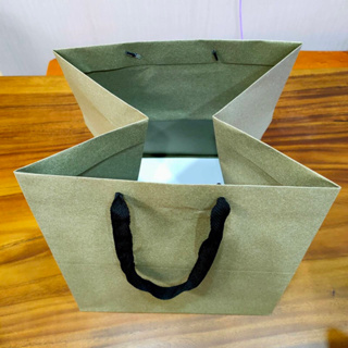 墨綠色方型厚款大紙袋/精品袋/禮品袋/蛋糕袋/花束袋