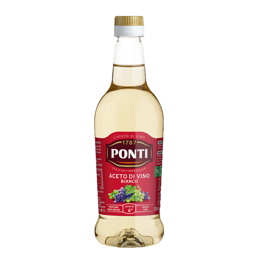 【PONTI】義大利 白酒醋 500ml(效期20251117)【玩饗食庫】酒醋 義大利醋 白醋 料理醋