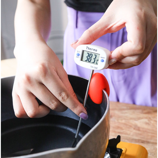 【小腹婆嚴選】 BREADLEAF 橘色矽膠溫度計探針夾 溫度計固定器 溫度計夾 鍋邊夾 煮糖 矽膠支架 熬糖