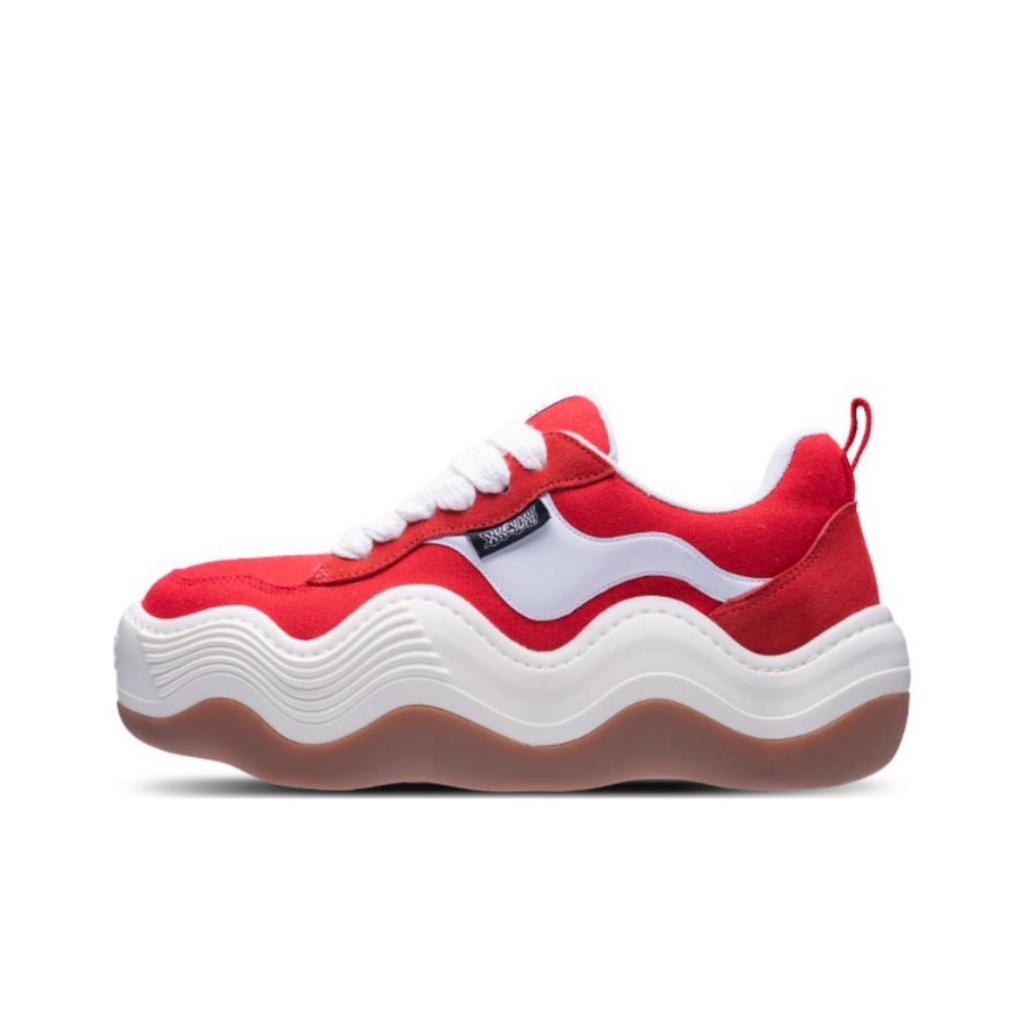[screw select]HEYDAY TRPLE WAVY RED 紅色厚底增高波浪麵包鞋