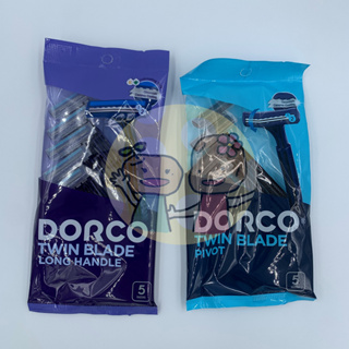 DORCO 雙層廣角輕便刀 5入* 長柄+潤滑條 / 活動刀頭 / 刮鬍刀 除毛用具 多可樂客