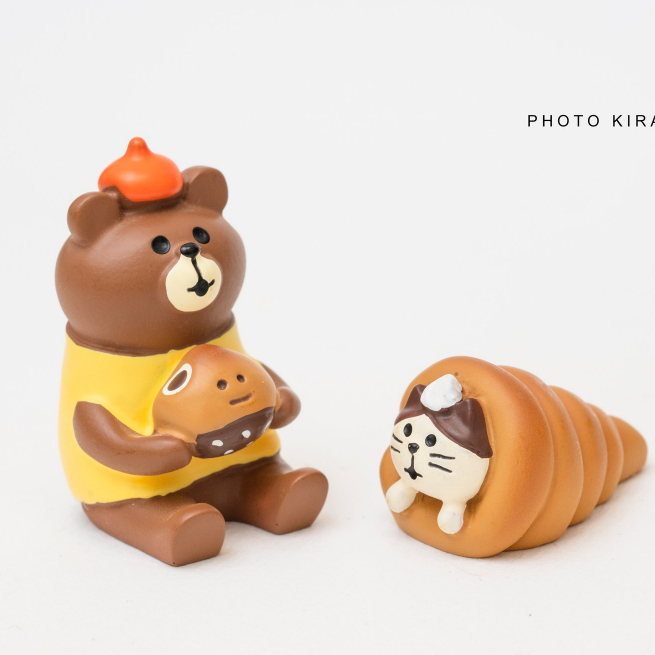 山貓麵包店 日本 DECOLE Concombre 栗子 麵包 熊  螺旋 麵包 貓
