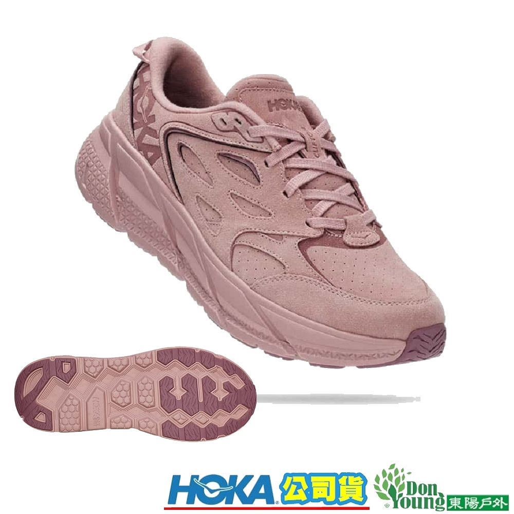 【HOKA 】 HO1122571PMV 男女共款U CLIFTON L Suede 潮流麂皮路跑鞋 淡紫色