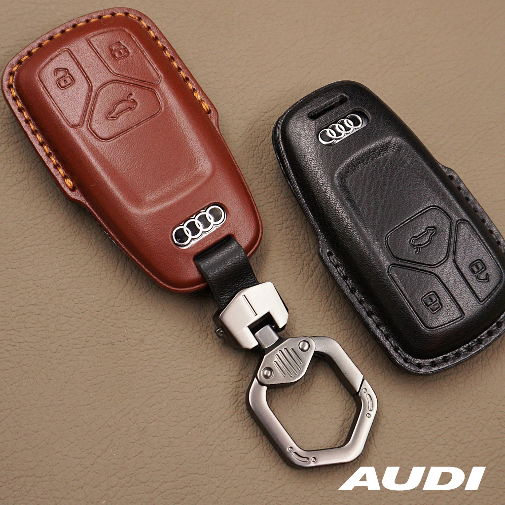 AUDI Q3 Q5 TT A8 Q7 奧迪 汽車 晶片鑰匙皮套 鑰匙包 鑰匙圈 手工牛皮皮套