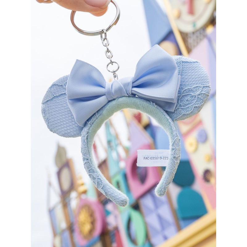 ☞ 現貨收藏 迪士尼 米奇家族 米奇 米妮 鑰匙圈 髮箍 迷你 蝴蝶結 藍色 蕾絲 正版 樂園 東京 日本