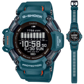 CASIO 卡西歐 G-SHOCK G-SQUAD 太陽能藍芽GPS心率監測多功能運動錶-藍綠 GBD-H2000-2