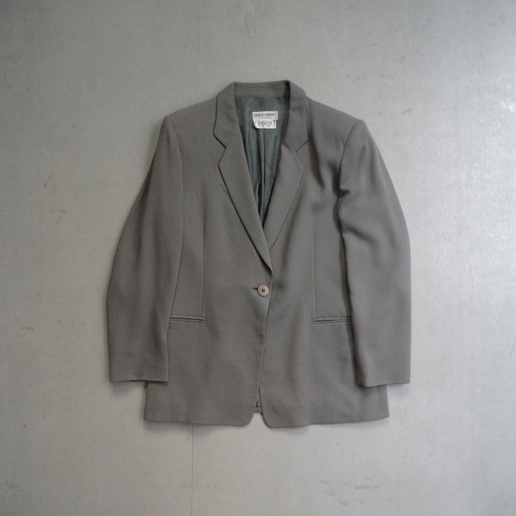 《白木11》 VINTAGE GIORGIO ARMANI BLAZER 義大利製 灰色 素面 西裝外套