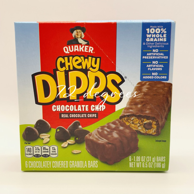 ✈️72_degrees 現貨! 美國 Quaker Chewy Dipps 桂格 巧克力片燕麥棒 花生醬燕麥棒