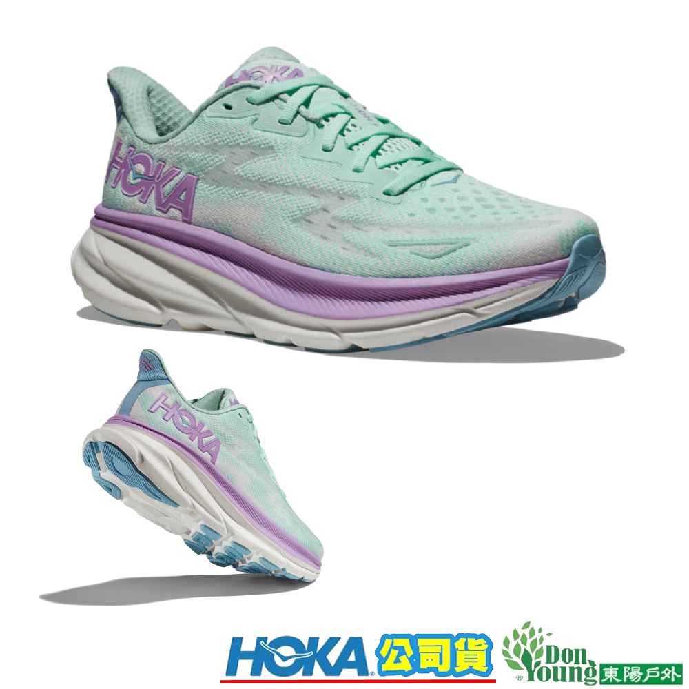 【HOKA】HO1132211SOLM 女 Clifton 9 WIDE寬楦路跑鞋 太平洋藍/紫丁香