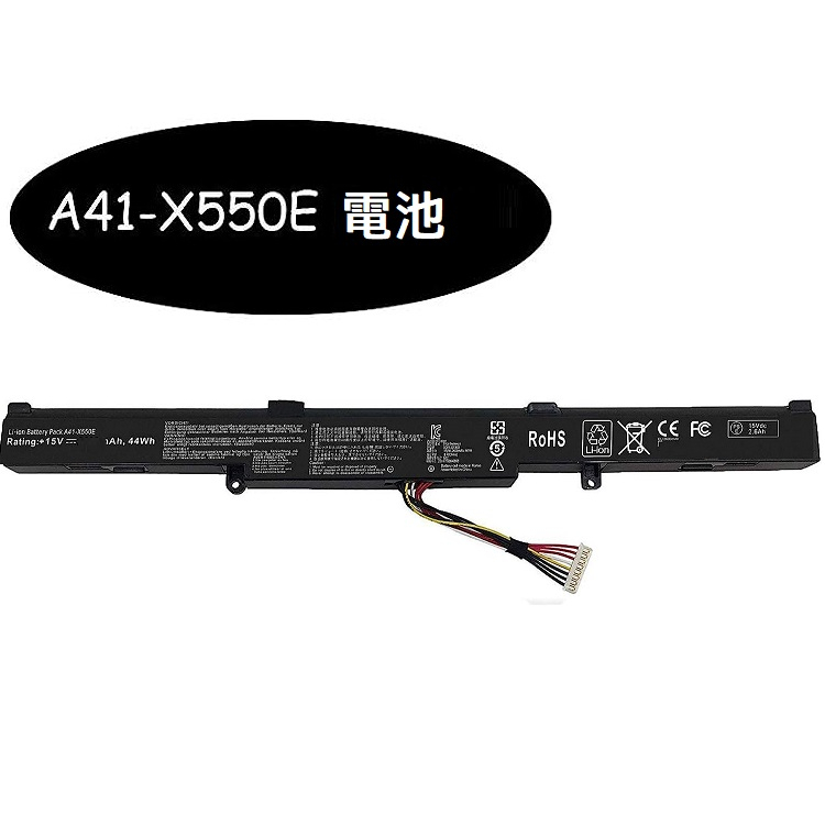 ASUS x751m 電池 a41-x550e x750j x751l電池 15V 44Wh