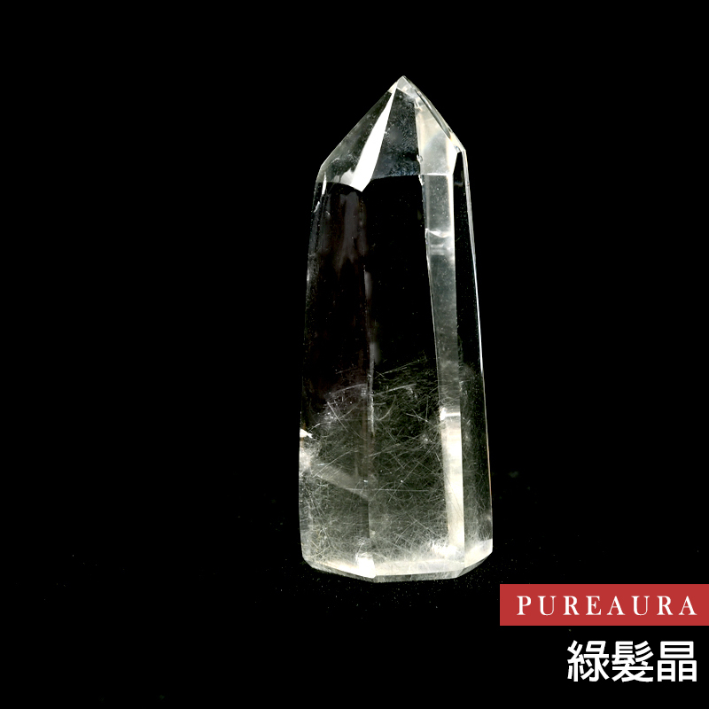 【Pureaura ® 純粹水晶寶石】頂級綠髮晶金字塔晶柱