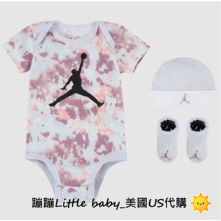 ★ 現貨 ★ NIKE AIR JORDAN 6-12m新生兒嬰兒美國代購-超值三件組 包屁衣/彌月禮盒/粉暈染