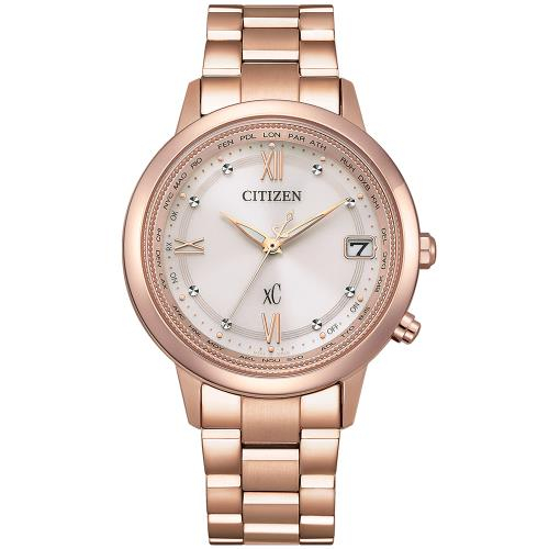 CITIZEN星辰 xC系列 光動能 時尚鈦金屬電波女腕錶 CB1132-51W