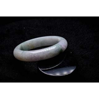 【大腳丫玉石】 緬甸玉手鐲 春帶彩 緬甸翡翠 55mm(#17.5) B09